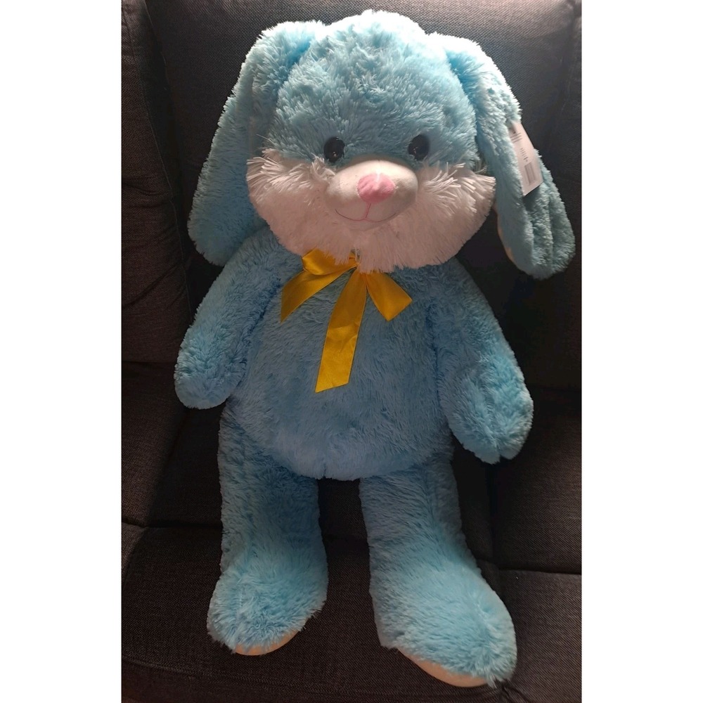 Big Blue Bunny With Yellow Ribbon 36" Tall Stuff Anumal Plushy 2026 NWT